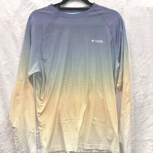 Columbia PFG Men's Ombre Long Sleeve Shirt - Blue and Tan